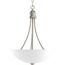Progress Lighting Brushed Nickel 2 Light 100W Foyer Pendant with Etched Glass 