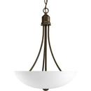 Progress Lighting Antique Bronze 2 Light 100W Foyer Pendant with Etched Glass 