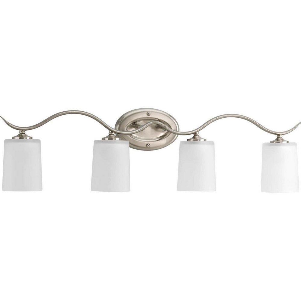 Progress Lighting Brushed Nickel 4 Light 100W Vanity Light Fixture 