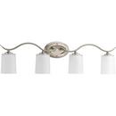 Progress Lighting Brushed Nickel 4 Light 100W Vanity Light Fixture 