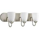 Progress Lighting Brushed Nickel 3 Light 100W Vanity Light Fixture 