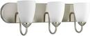 Progress Lighting Brushed Nickel 3 Light 100W Vanity Light Fixture 