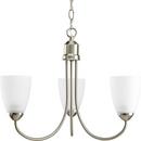 18-1/2 in. 13W 3-Light Chandelier with Bulb in Brushed Nickel