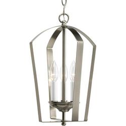 60W 3-Light Candelabra E-12 Base Foyer Lighting in Brushed Nickel