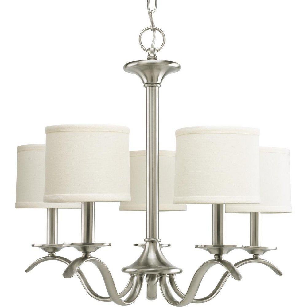 Progress Lighting Brushed Nickel 60W 5-Light Candelabra Chandelier 