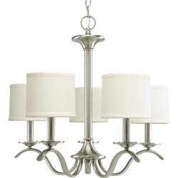 60 W 5-Light Candelabra Chandelier in Brushed Nickel
