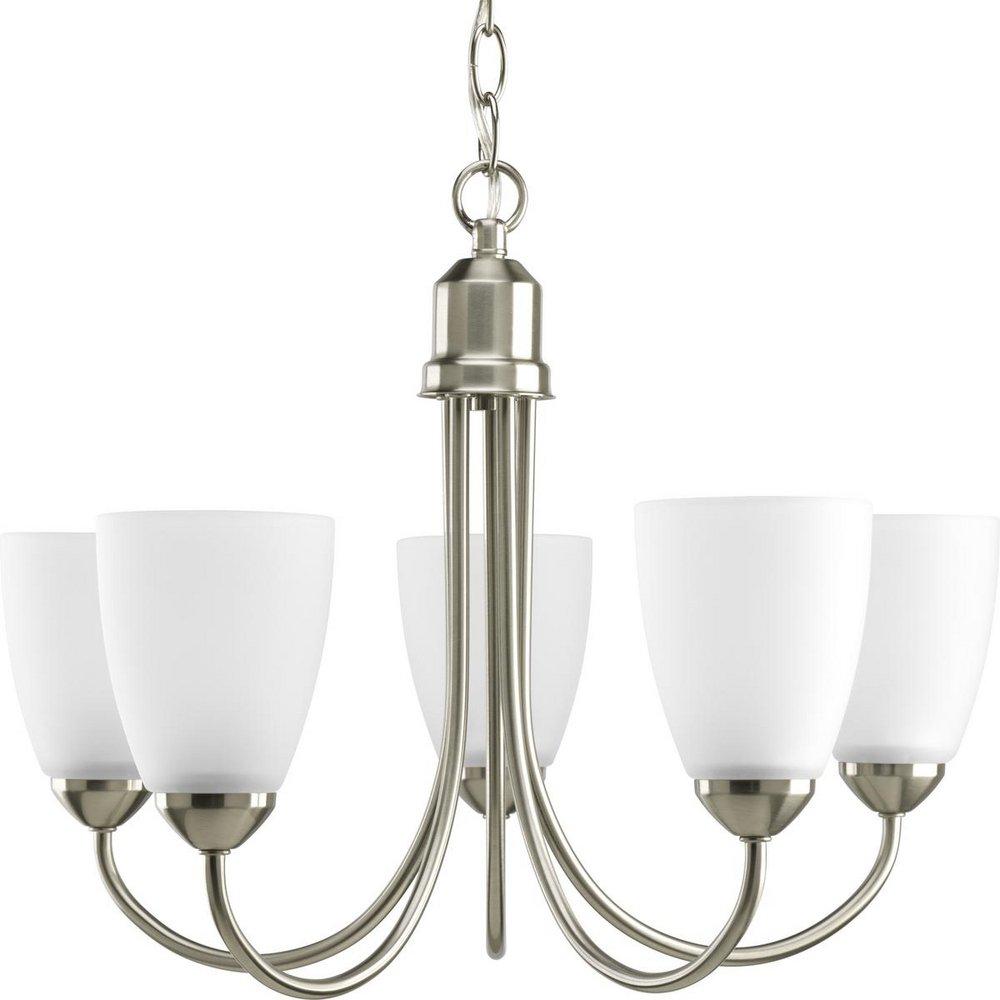 Progress Lighting Brushed Nickel 5 Light 100W Chandelier 