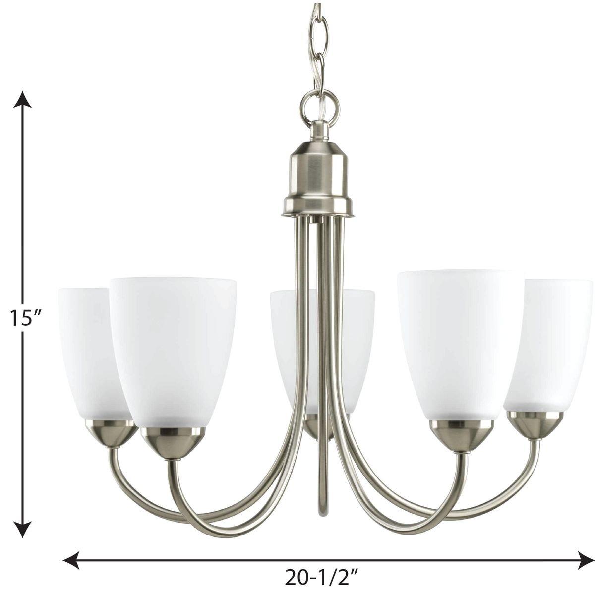 Progress Lighting Brushed Nickel 5 Light 100W Chandelier 
