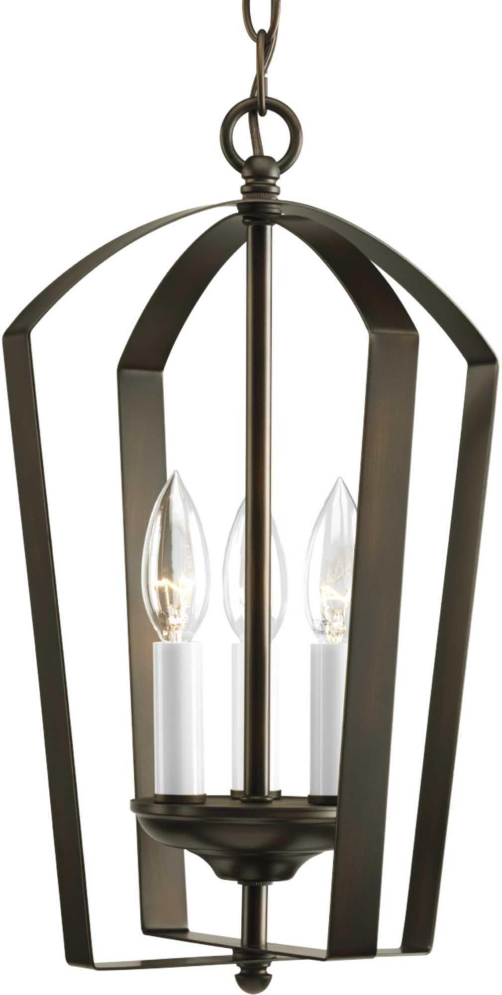 Progress Lighting Antique Bronze 60W 3-Light Candelabra E-12 Base Foyer Lighting 