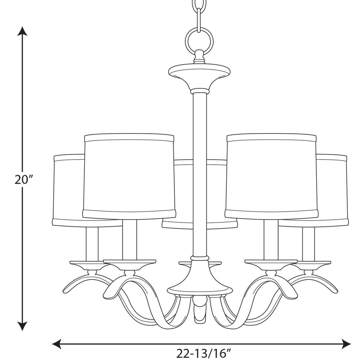 Progress Lighting Antique Bronze 60W 5-Light Candelabra Chandelier 