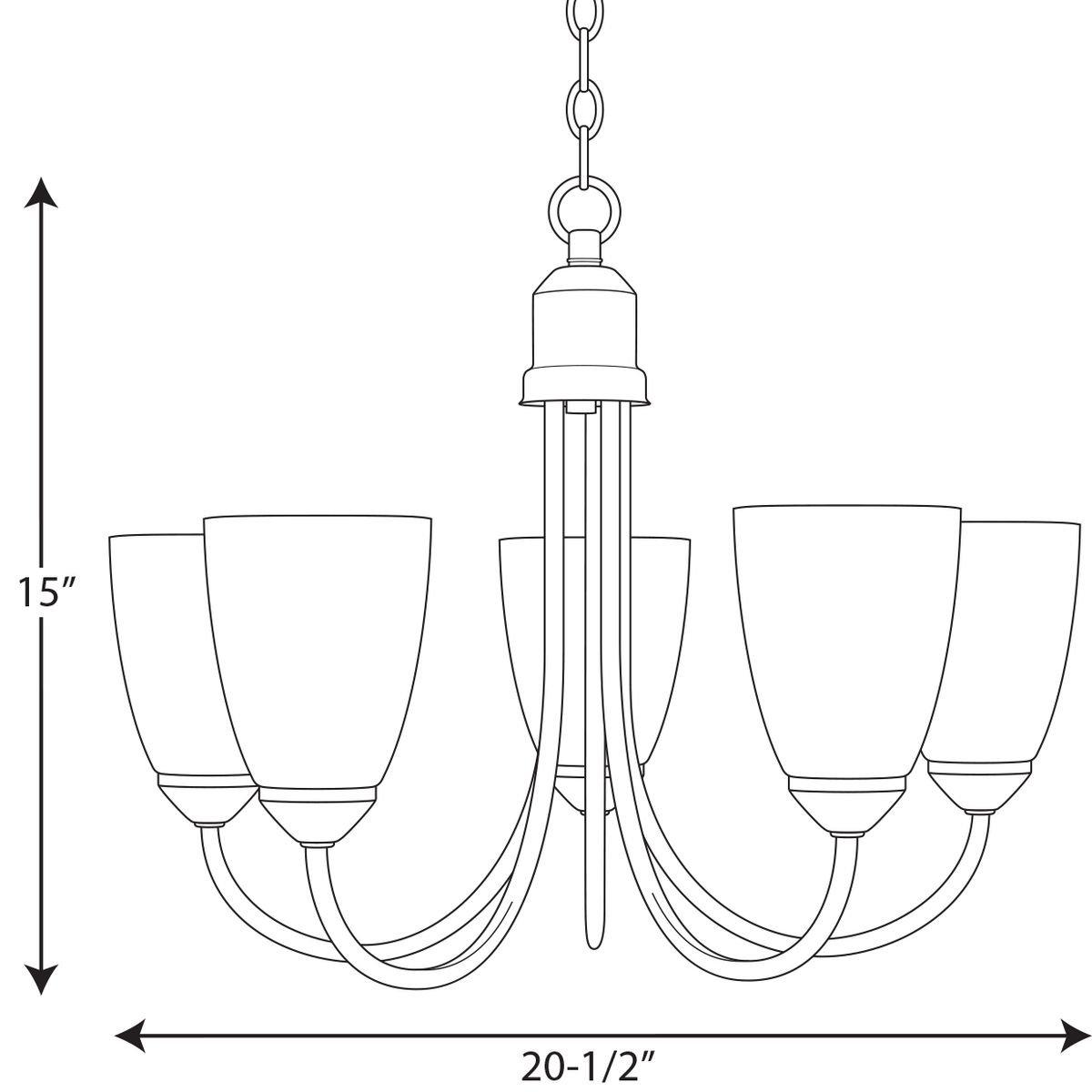 Progress Lighting Antique Bronze 5 Light 100W Chandelier 
