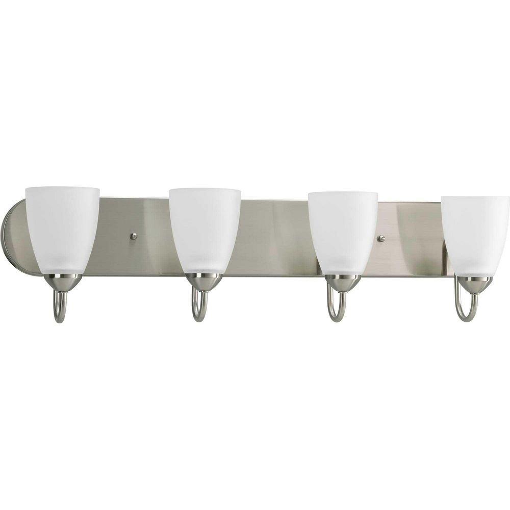Progress Lighting Brushed Nickel 30 in. 100W 4-Light Bath Light 
