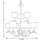 Progress Lighting Brushed Nickel 60W 9-Light Candelabra E-12 Incandescent Chandelier 