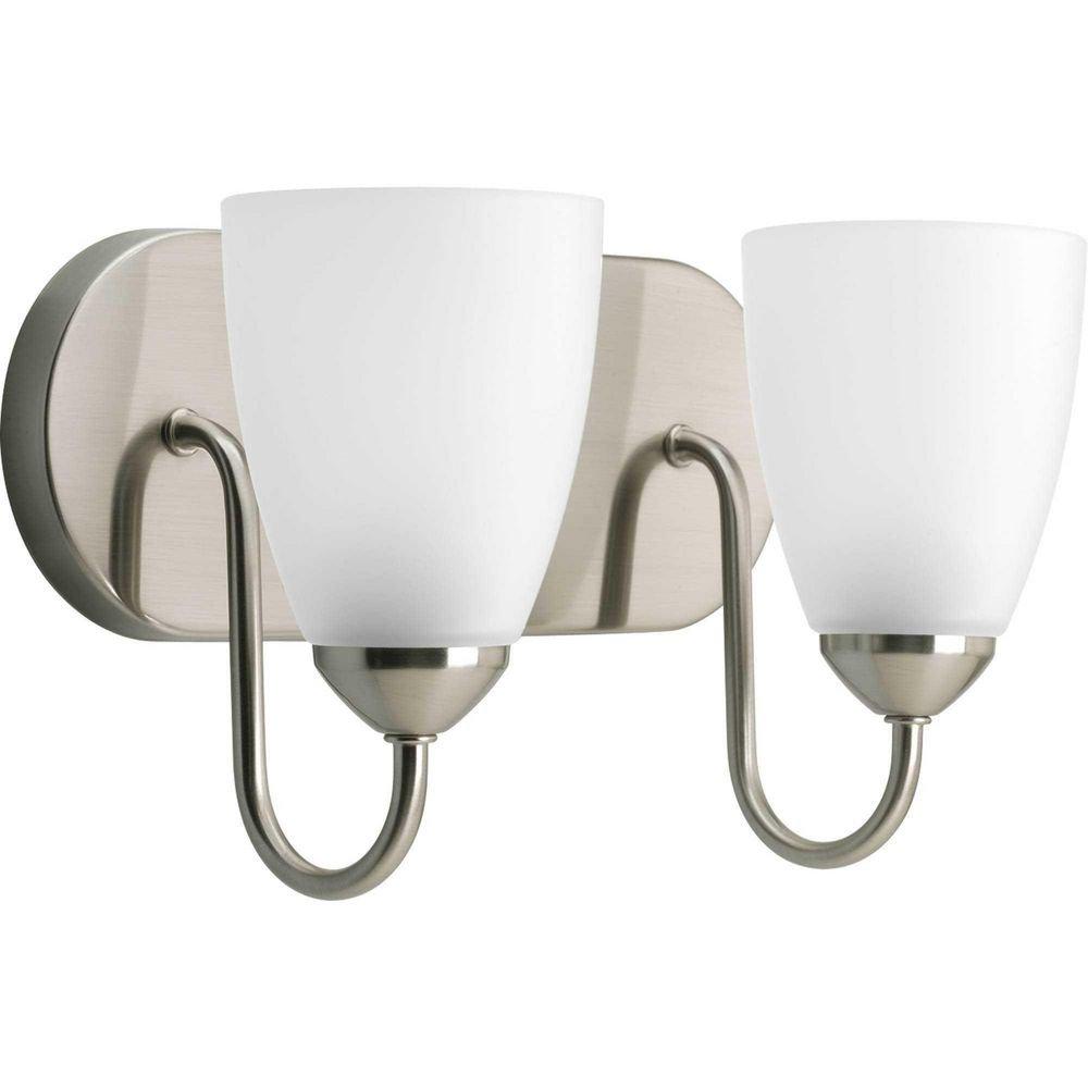 Progress Lighting Brushed Nickel 100W 2-Light Medium Base Bracket 