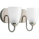 Progress Lighting Brushed Nickel 100W 2-Light Medium Base Bracket 