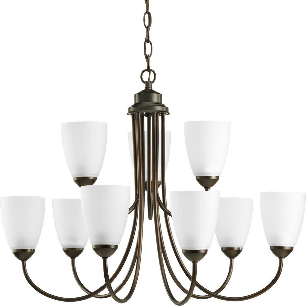 Progress Lighting Antique Bronze 20-1/2 in. 100W 9-Light Medium E-26 Chandelier 