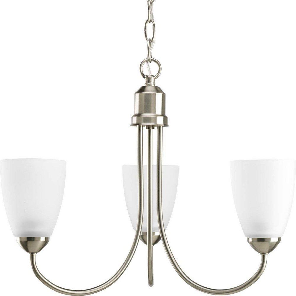 Progress Lighting Brushed Nickel 3 Light 100W Chandelier 