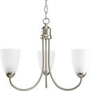 3 Light 100W Chandelier Brushed Nickel