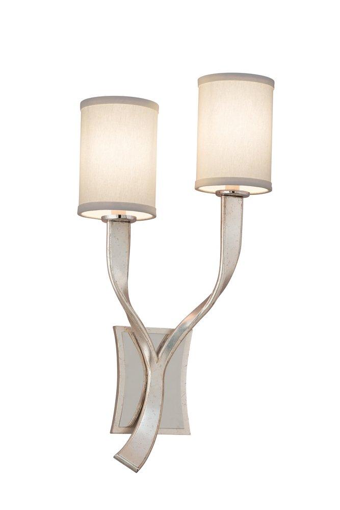 Corbett Lighting Silver Leaf 60 W 2-Light Right Candelabra Sconce 