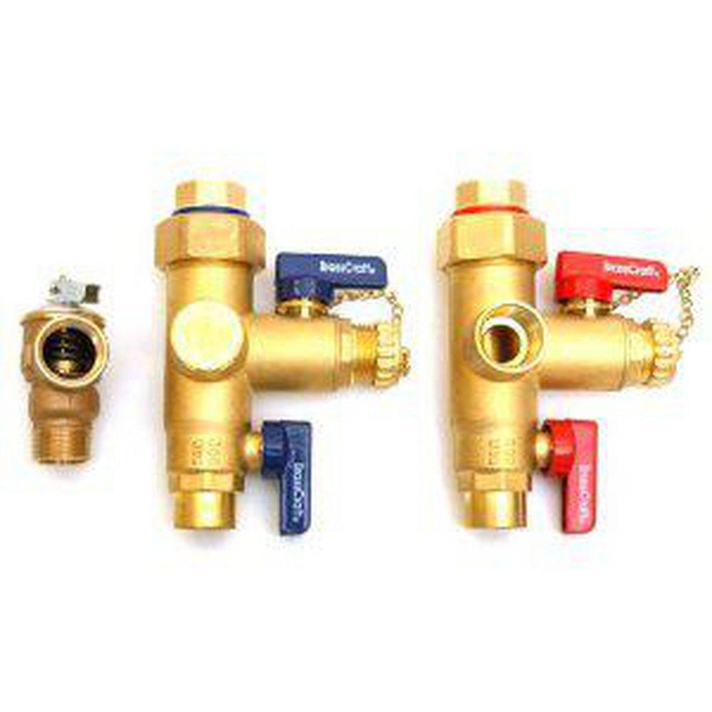 BrassCraft 5-61/100 in. Brass Service Valve Kit with Pressure Relief Valve 