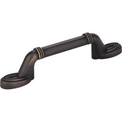 5-1/2 in. 3-Hole Spiral Cabinet Pull in Dark Brushed Antique Copper with 2-Screw