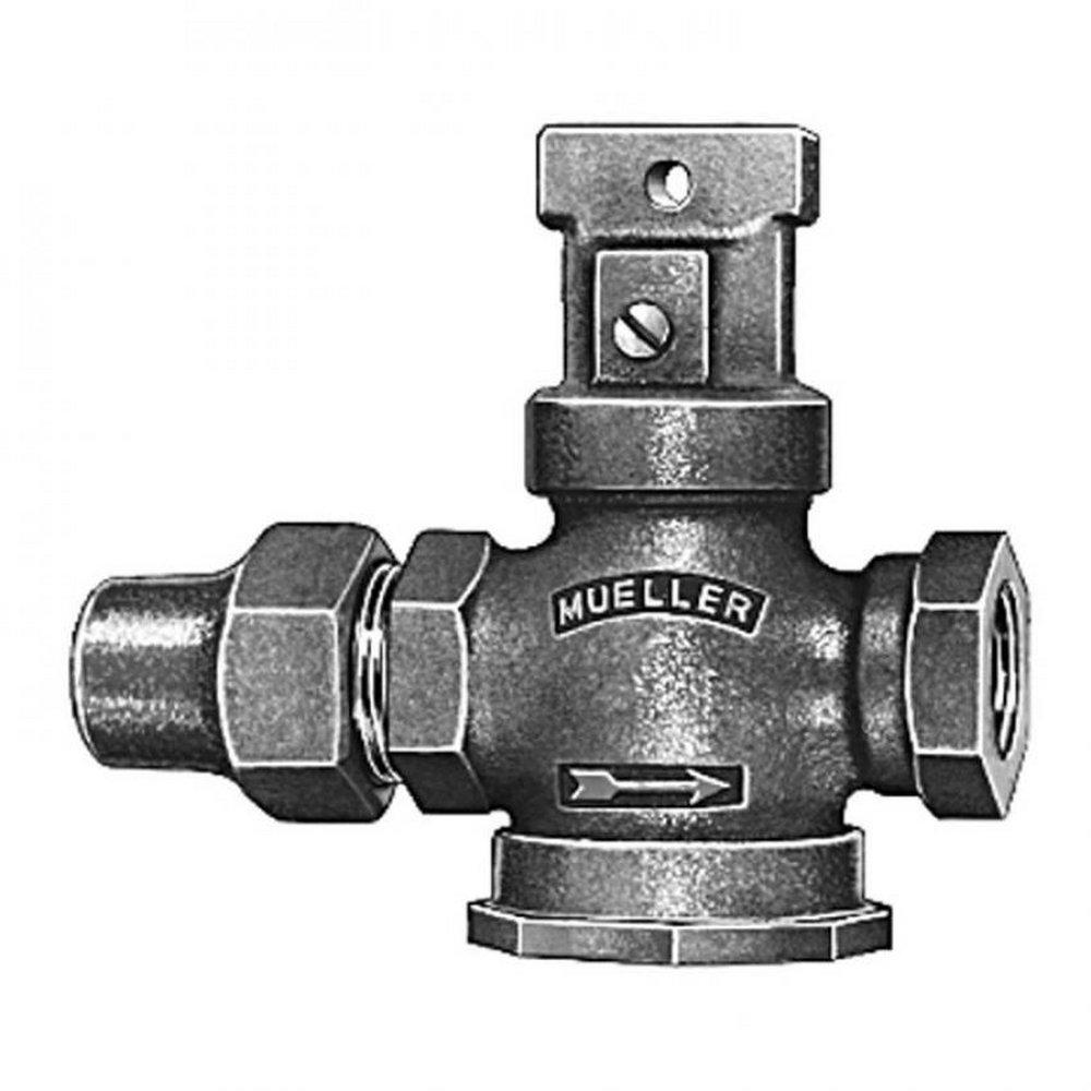 Mueller Company 3/4 in. Flared x FIPT Brass Curb Stop 