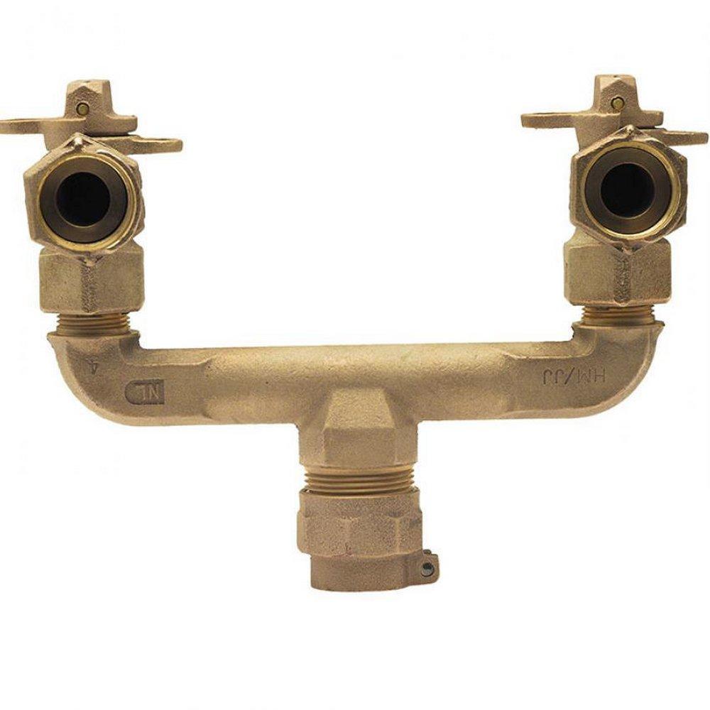 Mueller Company 1 x 3/4 x 3/4 in. Pack Joint x MIPT Water Service Brass U Branch Connector 