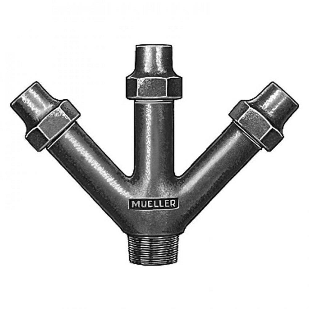Mueller Company Flared x MIPT Brass Wye Branch 