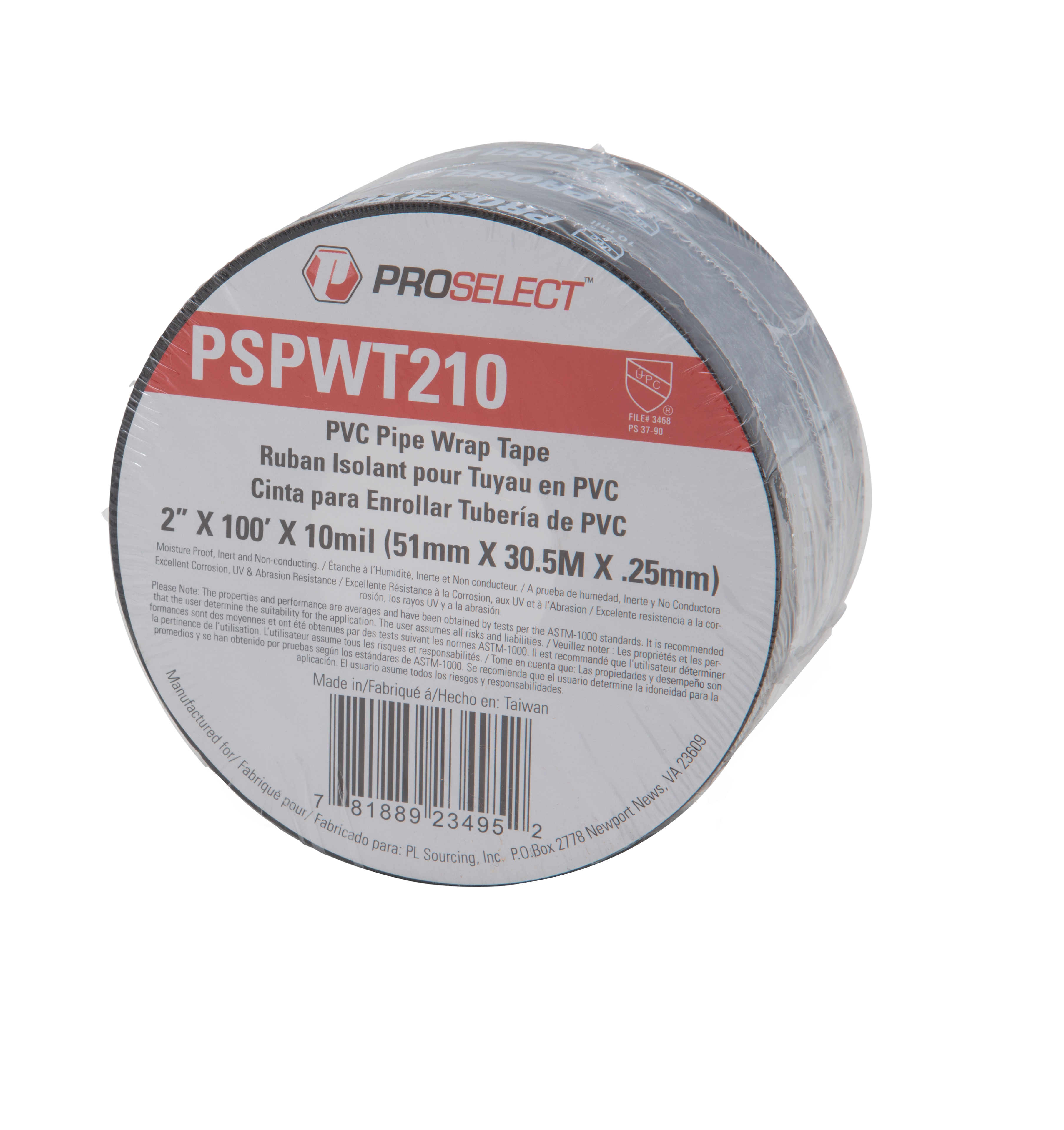 PROSELECT&reg; Black 2 in. x 100 ft. Plastic Pipe Wrap Tape 