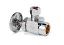 1/2 x 3/8 in. Sweat x OD Tube Wheel Angle Supply Stop Valve in Chrome Plated