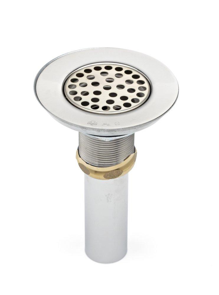 McGuire Manufacturing Chrome Plated Wide Top Sink Strainer with Tailpiece and Brass Nut 