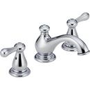 Double Lever Handle Low Arc Widespread Lavatory Faucet in Polished Chrome