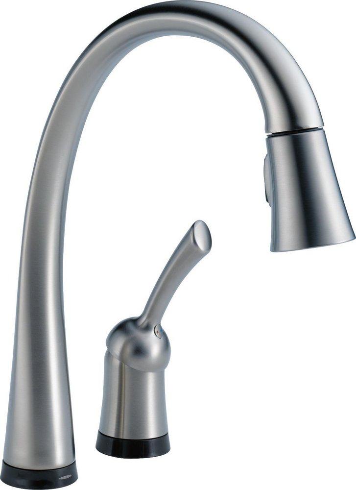 Delta Faucet Arctic Stainless Single Handle Pull Down Touch Activated Kitchen Faucet with Two-Function Spray, Magnetic Docking and Touch2O Technology 
