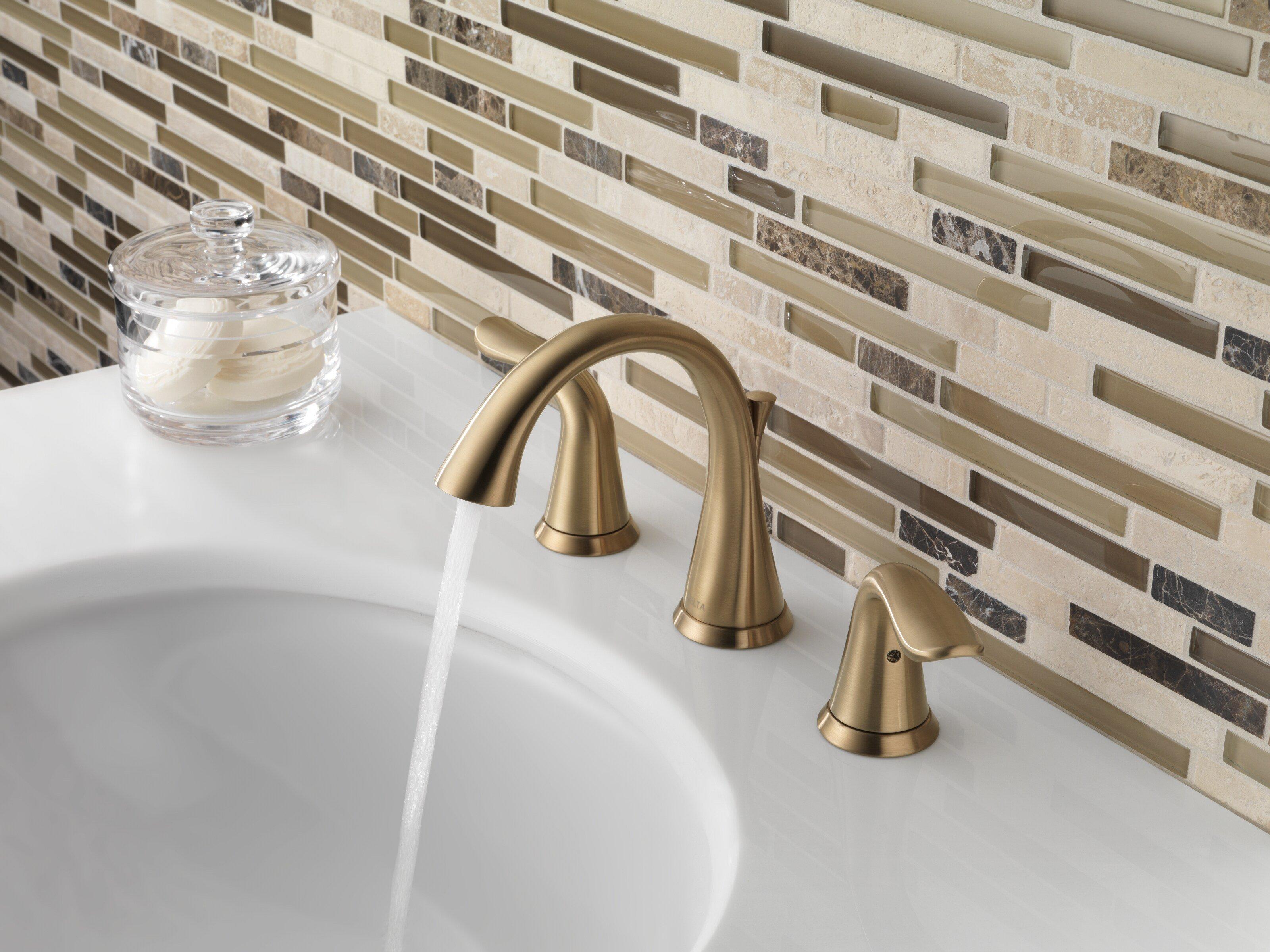 Delta Faucet Brilliance Champagne Bronze Two Handle Widespread Bathroom Sink Faucet 