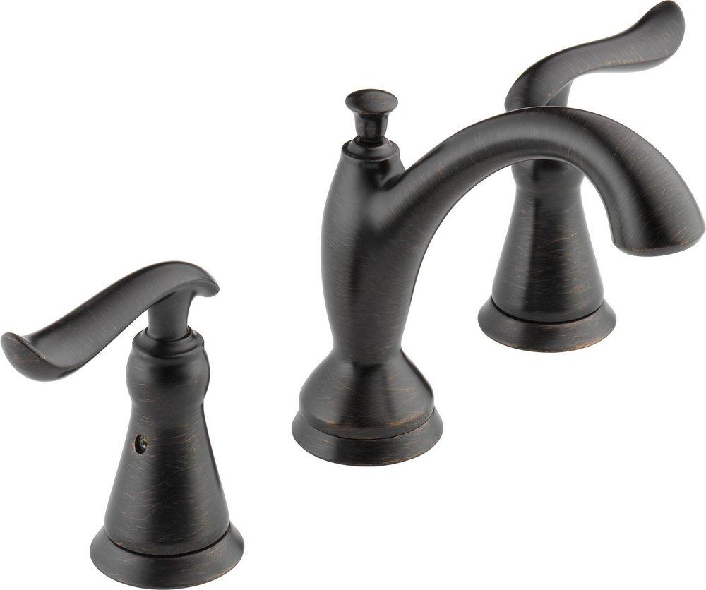 Delta Faucet Venetian Bronze Two Handle Widespread Bathroom Sink Faucet with Pop-Up Drain Assembly 