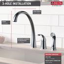 Delta Faucet Arctic Stainless Single Handle Widespread Kitchen Faucet 