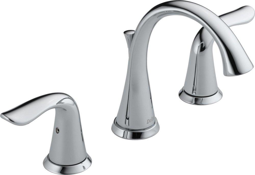 Delta Faucet Chrome Two Handle Widespread Bathroom Sink Faucet with Pop-Up Drain Assembly 
