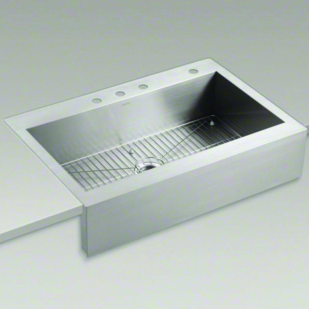 KOHLER Stainless Steel 35-3/4 x 24-5/16 in. 1 Hole Stainless Steel Single Bowl Drop-in Kitchen Sink 