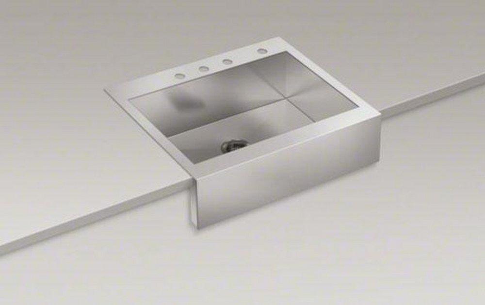 KOHLER Stainless Steel 29-3/4 x 24-5/16 in. Stainless Steel Single Bowl Drop-in Kitchen Sink 