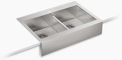 35-3/4 in. Drop-in Stainless Steel Double Bowl Kitchen Sink