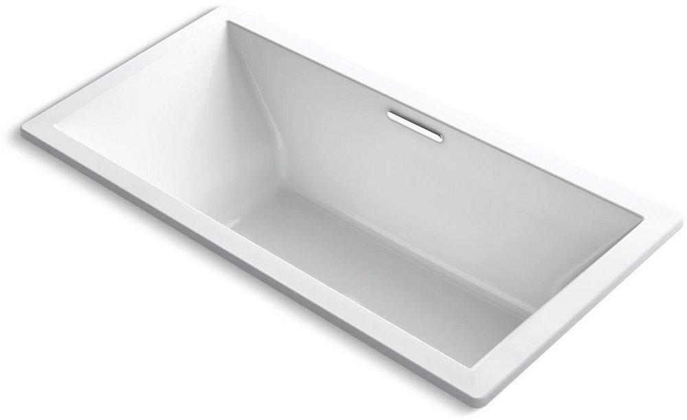 KOHLER White 72 x 36 in. Soaker Drop-In Bathtub Center Drain 