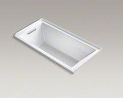 60 in. x 30 in. Soaker Alcove Bathtub with Left Drain in White