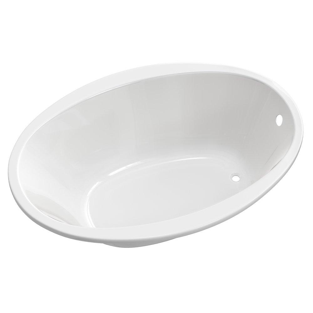 PROFLO&reg; White 58 x 38 in. Drop-In Bathtub with End Drain in White 