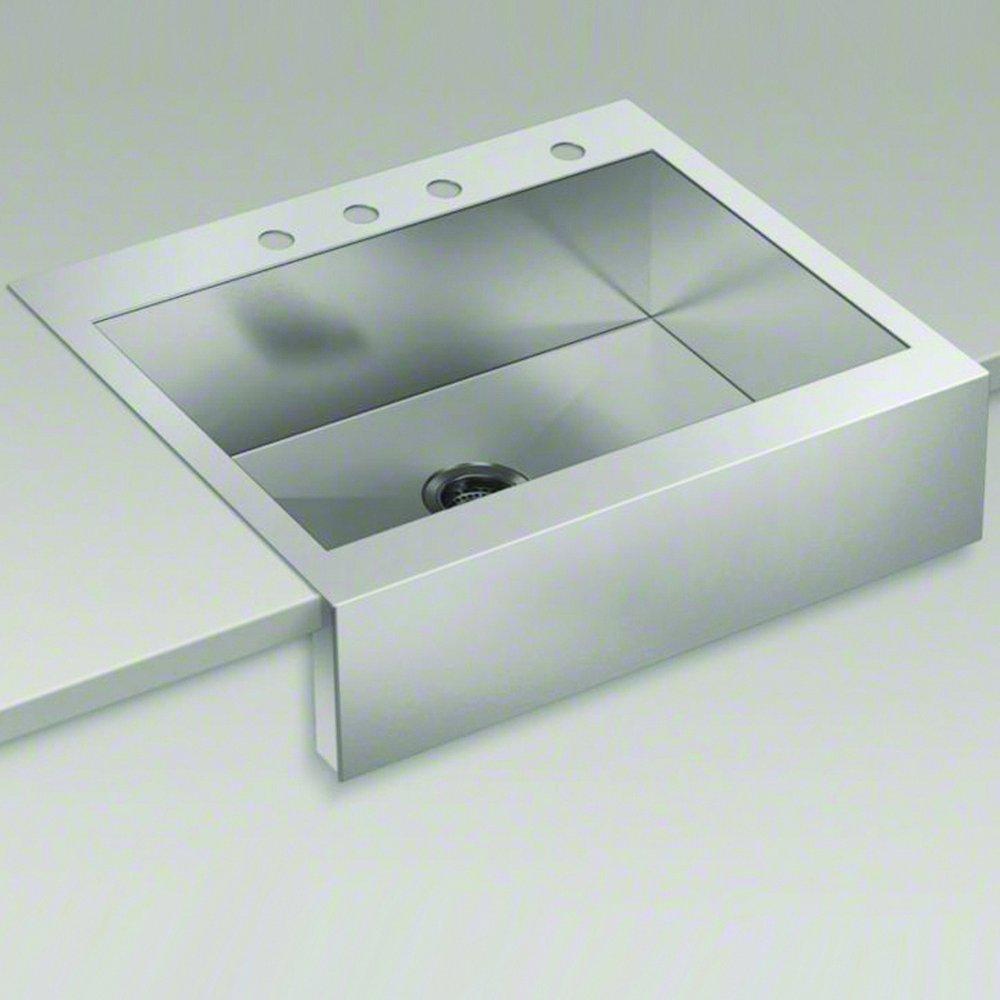 KOHLER Stainless Steel 29-3/4 x 24-5/16 in. Stainless Steel Single Bowl Drop-in Kitchen Sink 