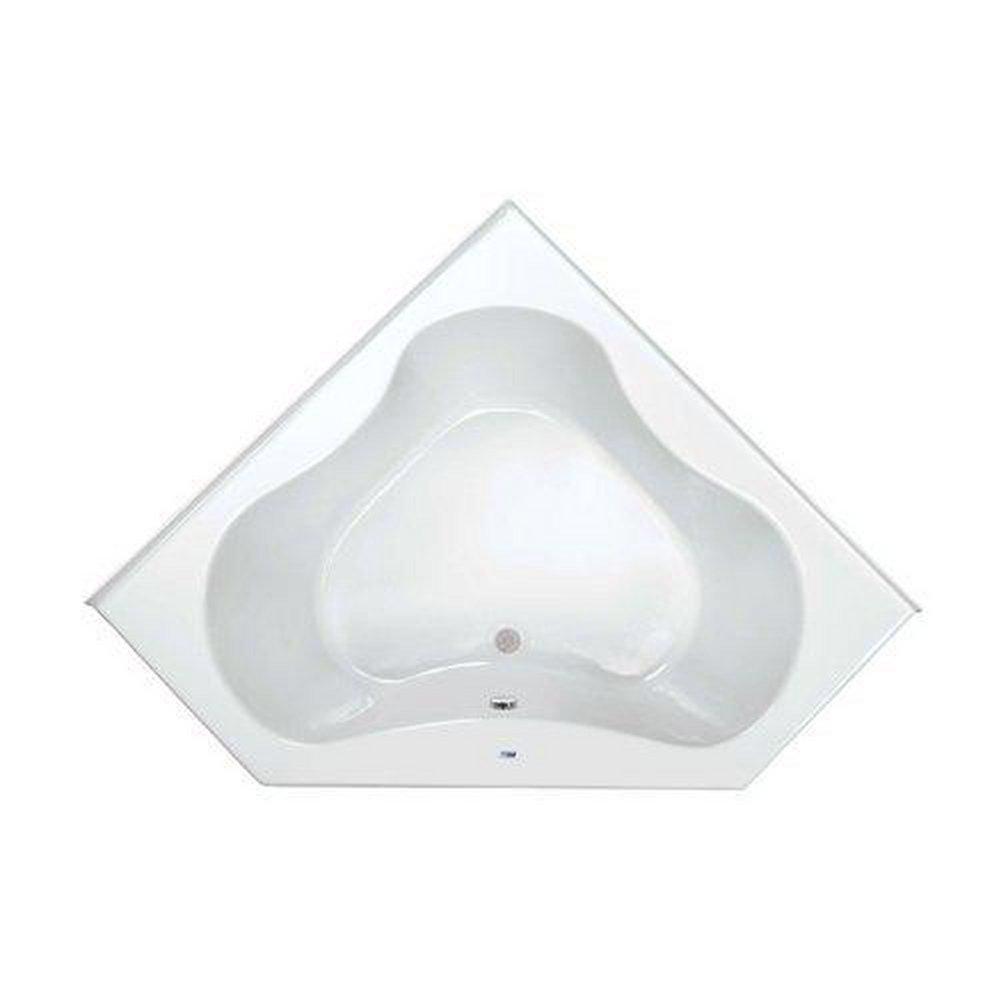 PROFLO® White 60 x 60 in. Soaker Corner Bathtub with Front Center Drain 