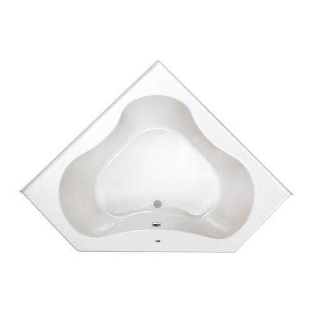 PROFLO&reg; Biscuit 60 x 60 in. Soaker Corner Bathtub with Front Center Drain 