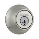 Single Cylinder Deadbolt with SmartKey Security in Satin Nickel