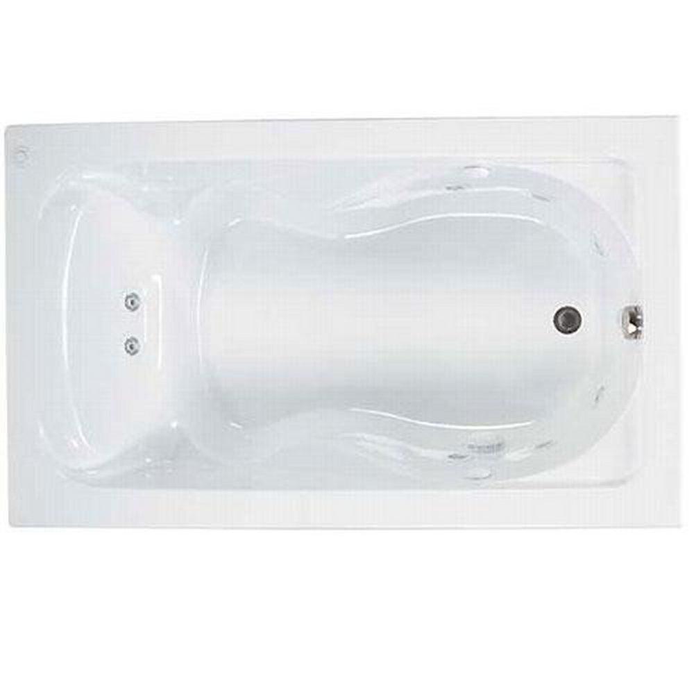 American Standard White 60 x 42 in. Whirlpool Drop-In Bathtub with Reversible Drain 
