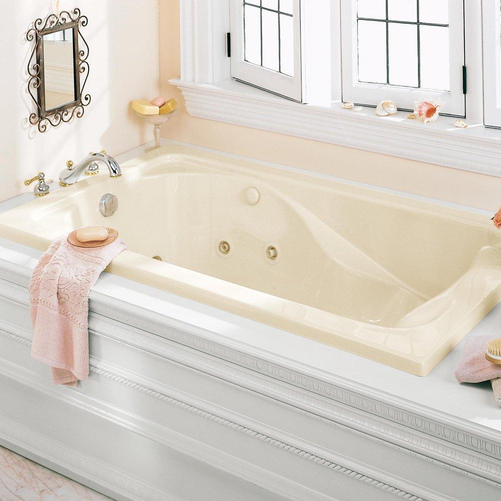 American Standard White 60 x 42 in. Whirlpool Drop-In Bathtub with Reversible Drain 