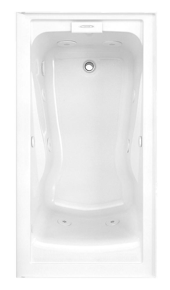 American Standard White 60 x 32 in. Whirlpool Alcove Bathtub Left Drain 